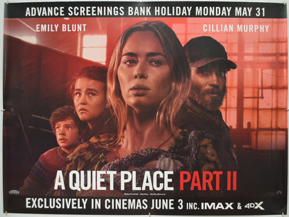 A Quiet Place Part II (Advance Screenings Version)  Original Quad Poster - Film Poster - Movie Poster