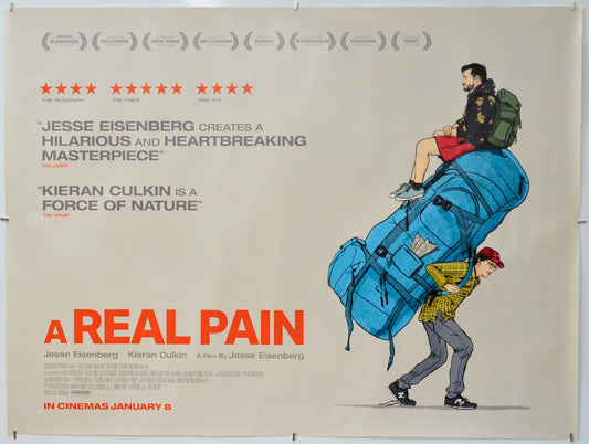 A Real Pain - Original Quad Poster - Film Poster - Movie Poster