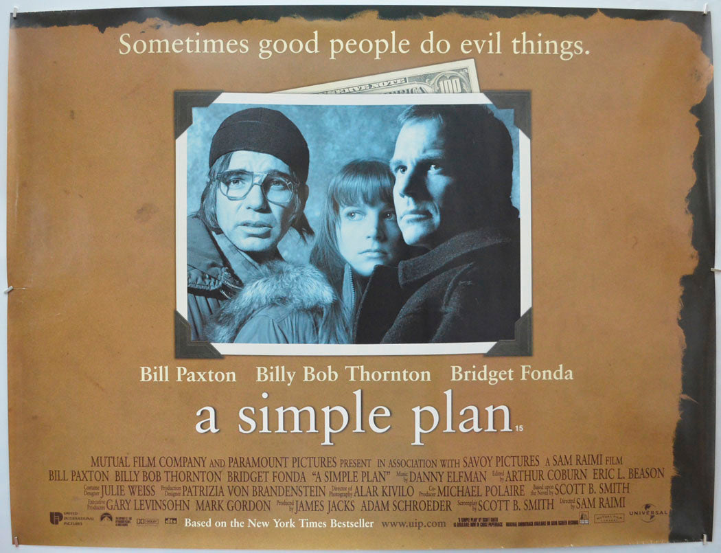 A Simple Plan Original Quad Poster - Film Poster - Movie Poster