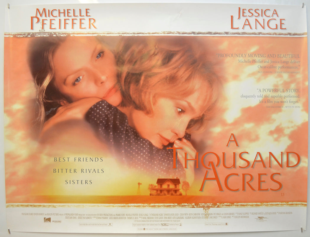 A Thousand Acres Original Quad Poster - Film Poster - Movie Poster  