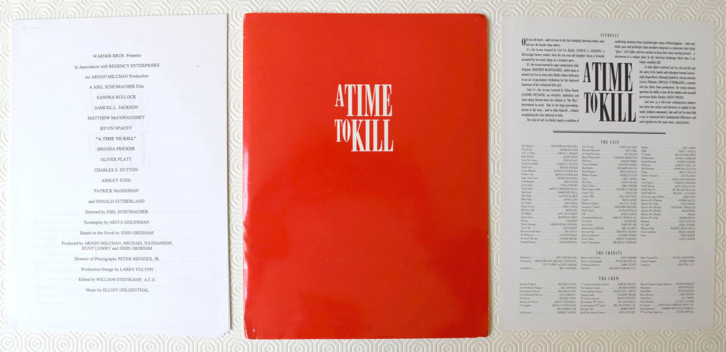 A TIME TO KILL Original Cinema Press Kit 