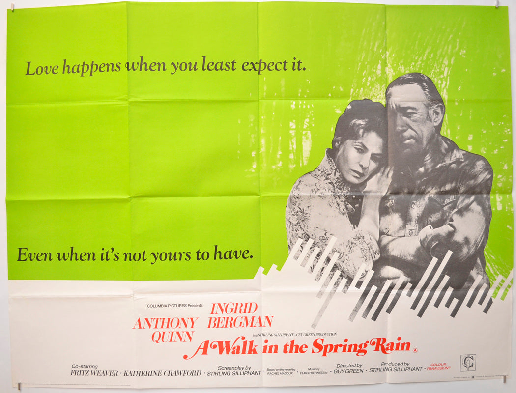 A Walk In The Spring Rain Original Quad Poster - Film Poster - Movie Poster