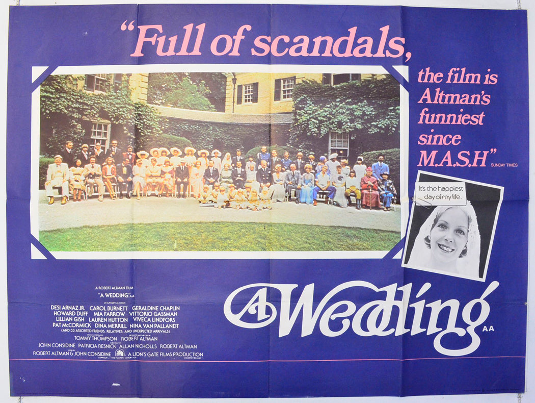 A Wedding Original British Quad Poster - Film Poster - Movie Poster 