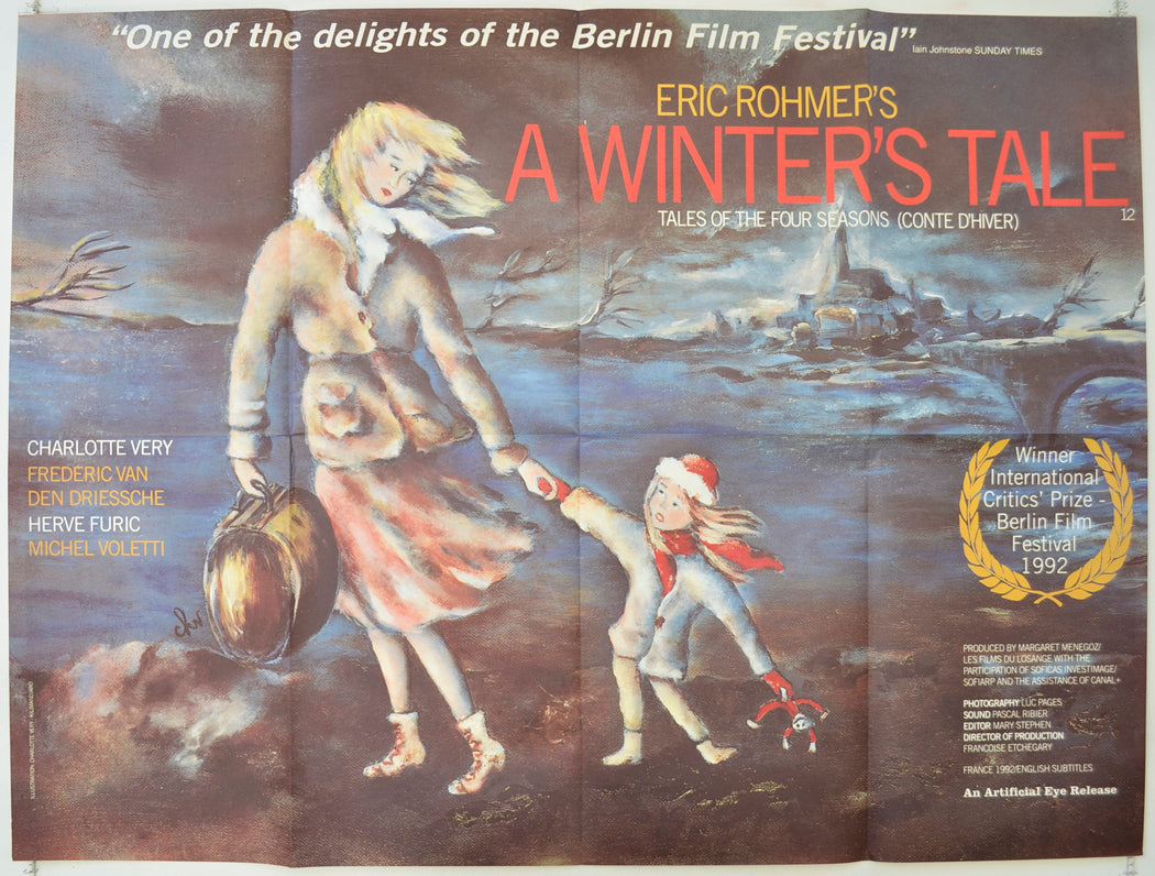 A Winter's Tale  (a.k.a. Conte d'hiver)   Original Quad Poster - Film Poster - Movie Poster 