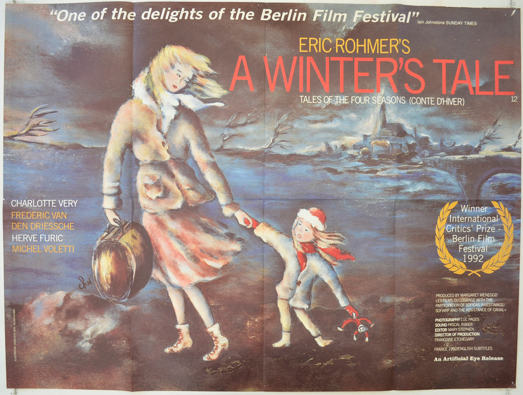 A Winter's Tale  (a.k.a. Conte d'hiver)   Original Quad Poster - Film Poster - Movie Poster 