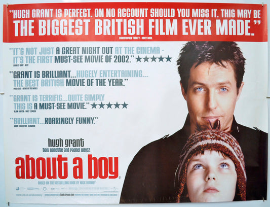 About A Boy (Reviews Version)  Original Quad Poster - Film Poster - Movie Poster