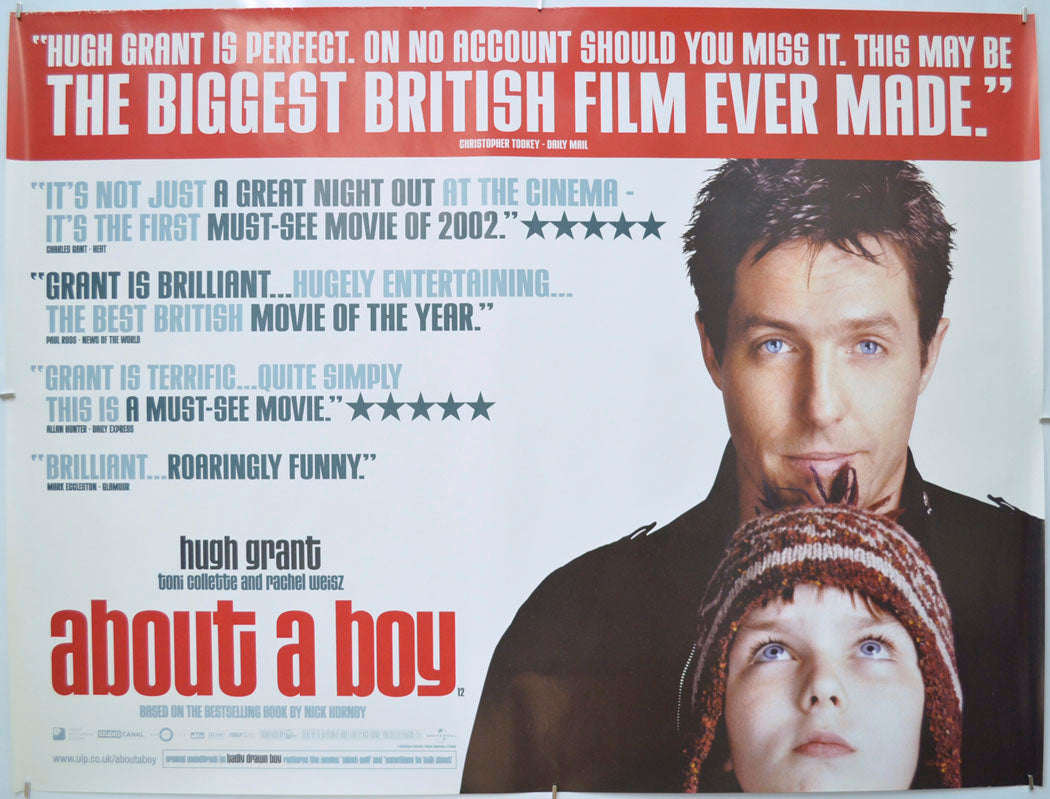 About A Boy (Reviews Version) Original Quad Poster - Film Poster - Movie Poster - Cinema Poster