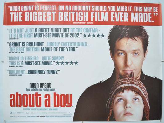 About A Boy (Reviews Version) Original Quad Poster - Film Poster - Movie Poster