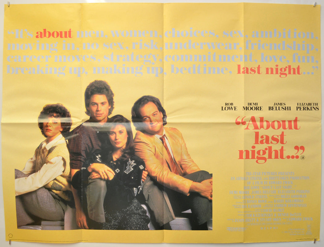 About Last Night  Original Quad Poster - Film Poster - Movie Poster