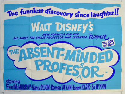 The Absent Minded Professor  Original British Quad Poster - Film Poster - Movie Poster 