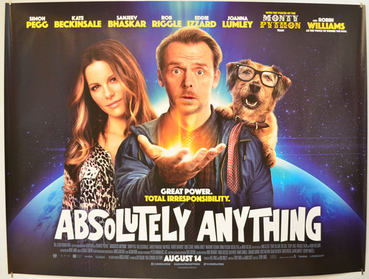 Absolutely Anything  Original Quad Poster - Film Poster - Movie Poster