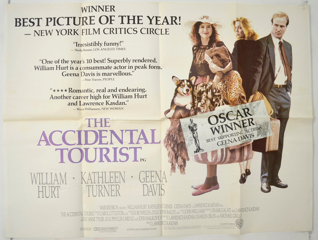 The Accidental Tourist   Original Quad Poster - Film Poster - Movie Poster 