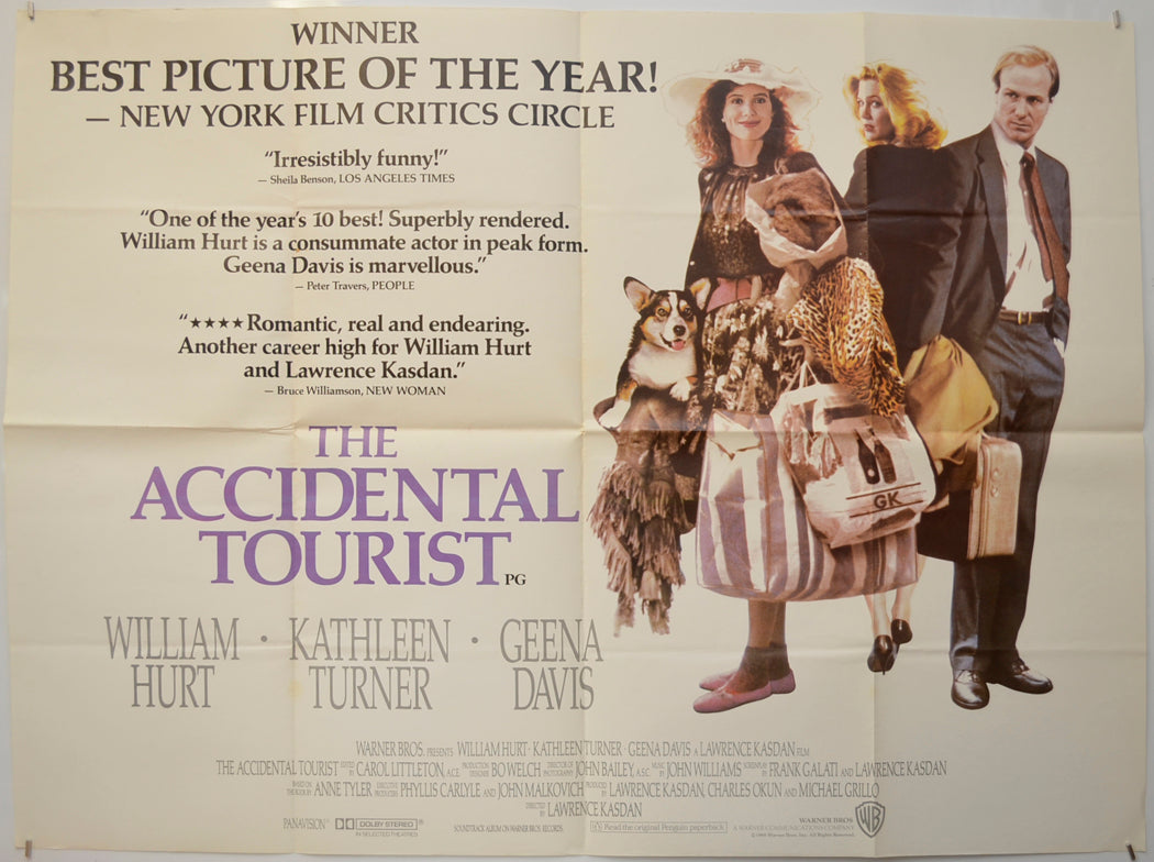 The Accidental Tourist Original Quad Poster - Film Poster - Movie Poster