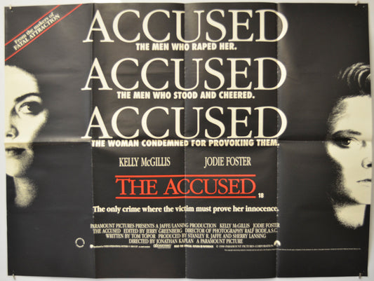 The Accused  Original Quad Poster - Film Poster - Movie Poster