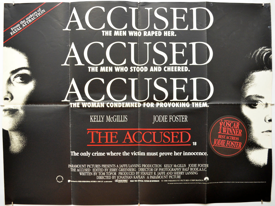 The Accused Original Quad Poster - Film Poster - Movie Poster