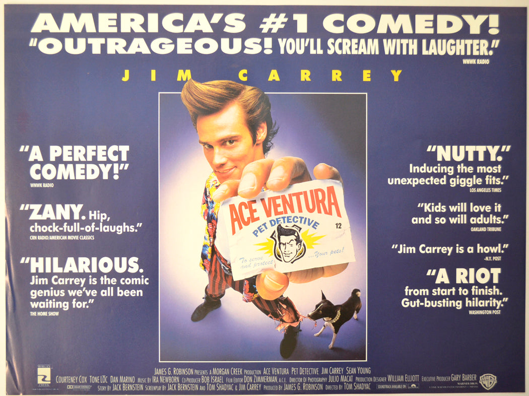 Ace Ventura : Pet Detective Original Mini Quad Poster - Film Poster - Movie Poster