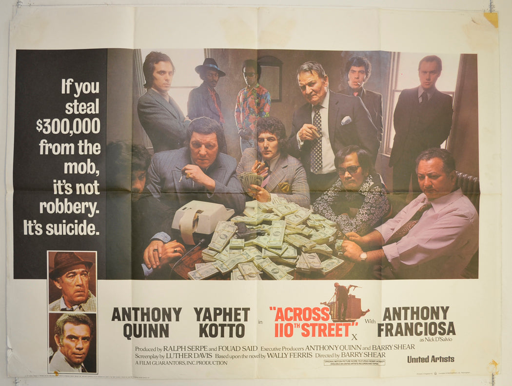 Across 110th Street  Original British Quad Poster - Film Poster - Movie Poster 