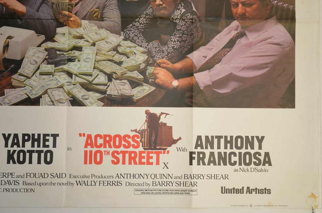 ACROSS 110TH STREET (Bottom Right) Cinema Quad Movie Poster 