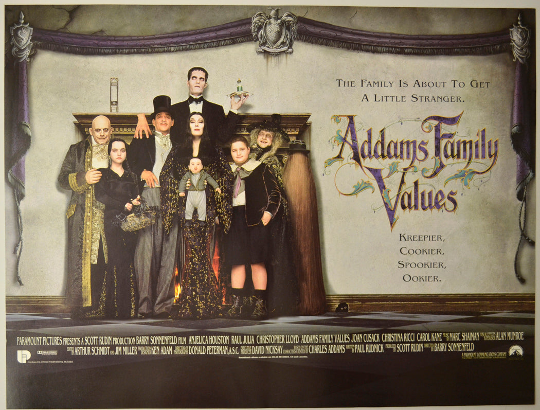 Addams Family Values Original Mini Quad Poster - Film Poster - Movie Poster