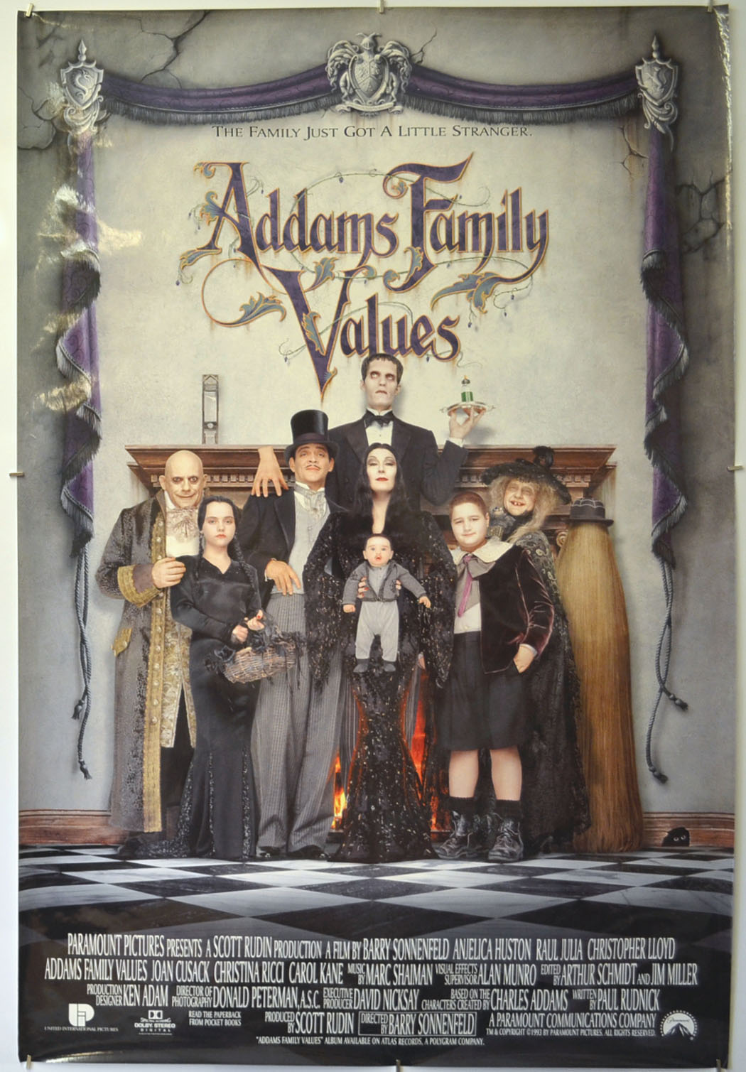 Addams Family Values Original One Sheet Poster - Film Poster - Movie Poster