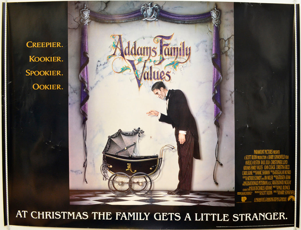 Addams Family Values  Original British Quad Poster - Film Poster - Movie Poster 