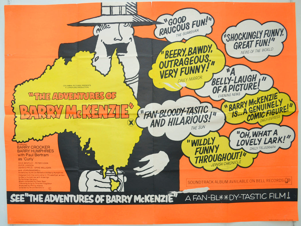 The Adventures Of Barry McKenzie  Original British Quad Poster - Film Poster - Movie Poster 