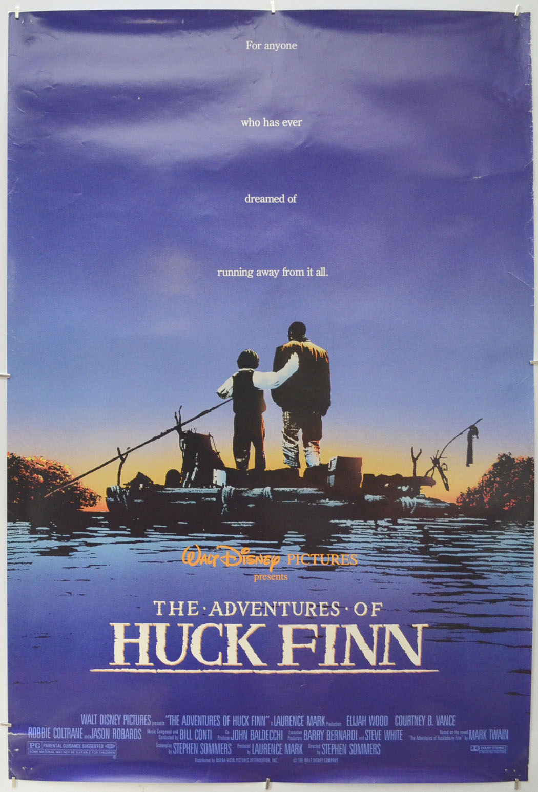 The Adventures Of Huck Finn  Original One Sheet Poster - Film Poster - Movie Poster