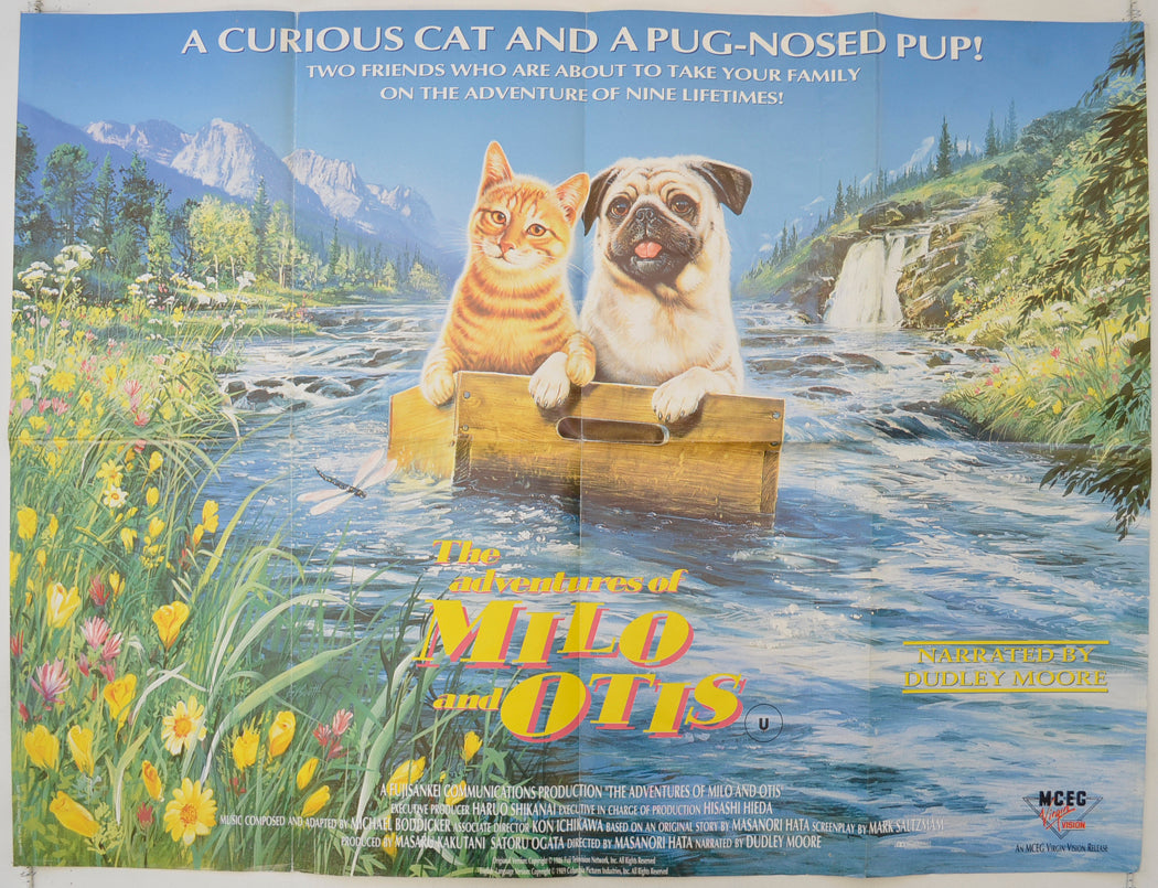 The Adventures Of Milo And Otis   Original Quad Poster - Film Poster - Movie Poster 