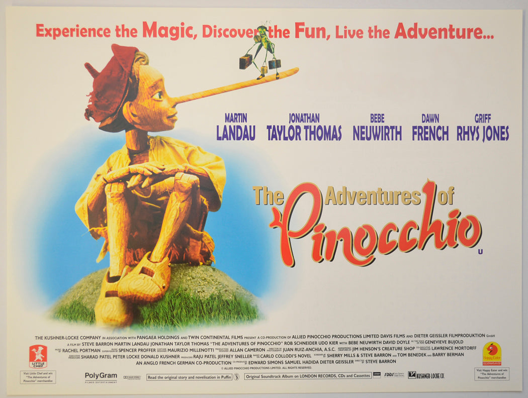 The Adventures Of Pinocchio Original Mini Quad Poster - Film Poster - Movie Poster