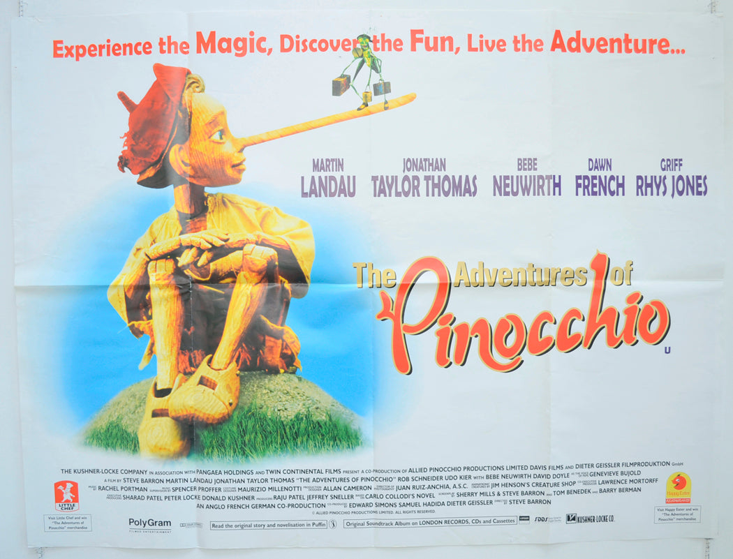 The Adventures Of Pinocchio Original Quad Poster - Film Poster - Movie Poster  