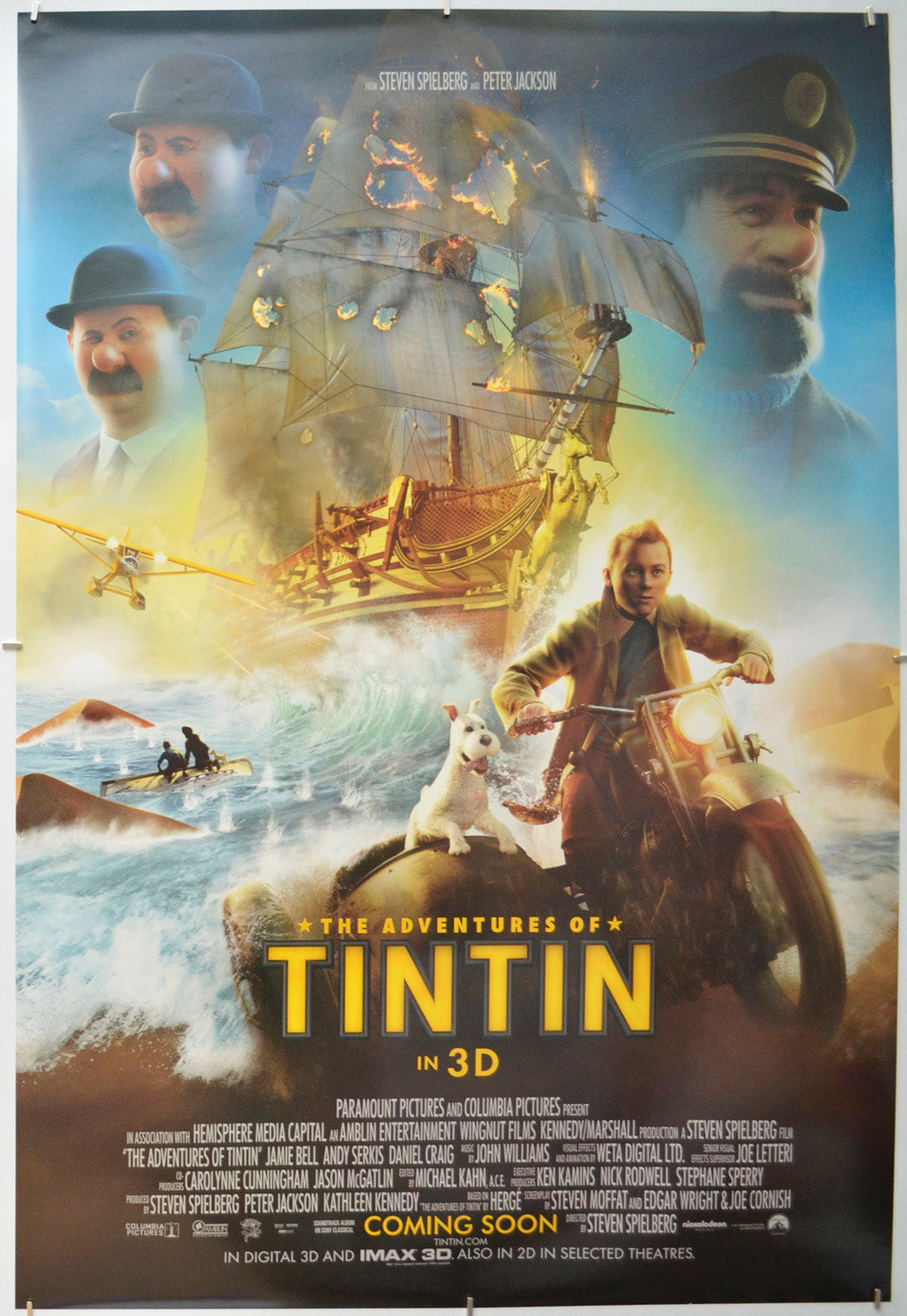 The Adventures Of Tintin - Original One Sheet Poster - Film Poster - Movie Poster 