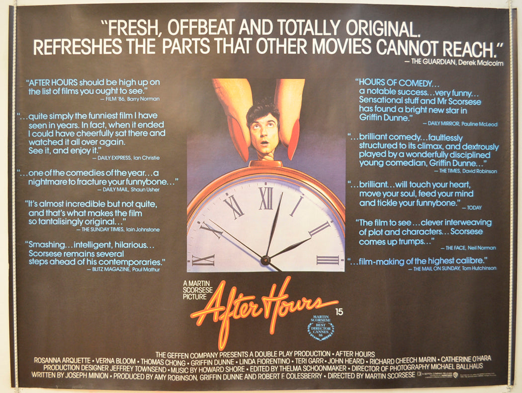 After Hours Original Quad Poster - Film Poster - Movie Poster  