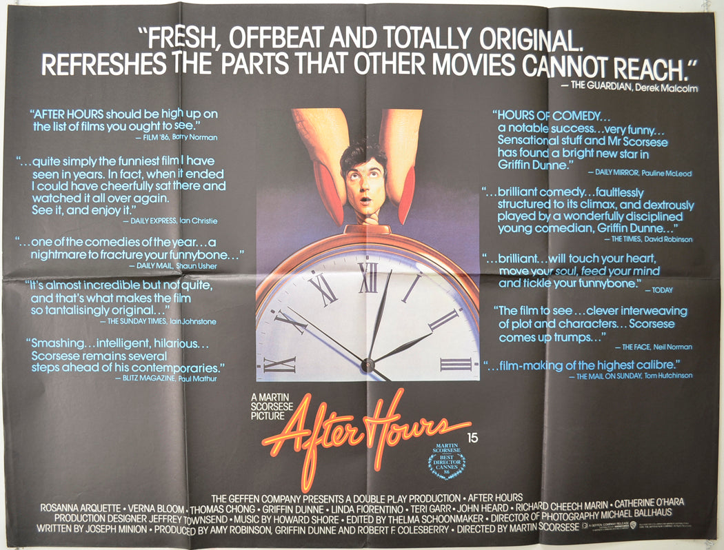 After Hours   Original Quad Poster - Film Poster - Movie Poster 