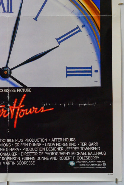 After Hours (Bottom Right) Cinema One Sheet Movie Poster 