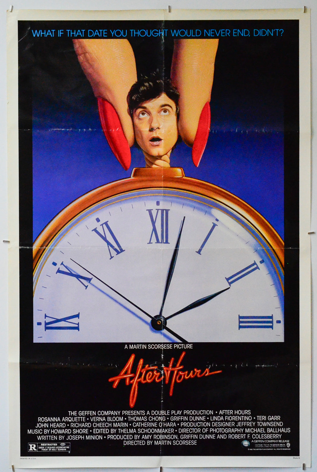After Hours - Original One Sheet Poster - Film Poster - Movie Poster 