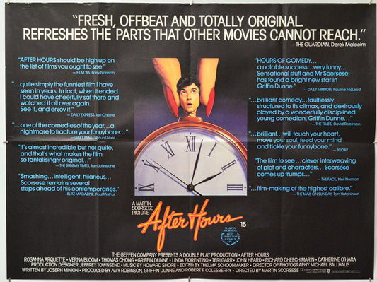 After Hours - Original Quad Poster - Film Poster - Movie Poster