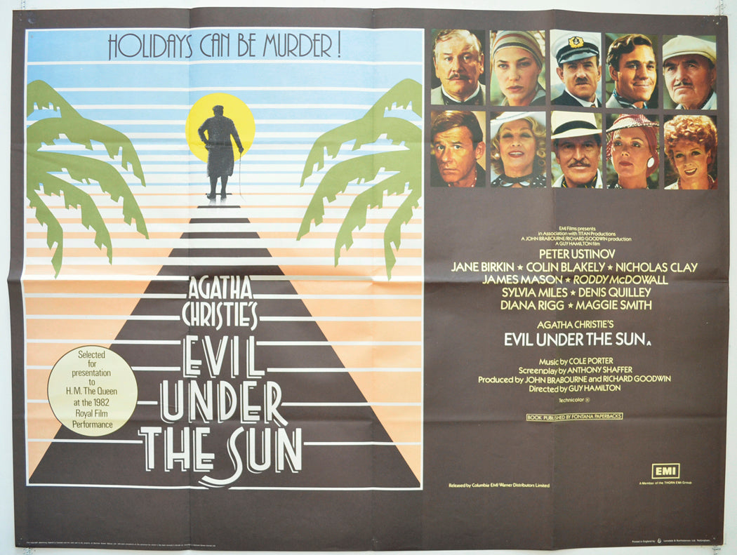 Agatha Christie's : Evil Under The Sun  Original British Quad Poster - Film Poster - Movie Poster 