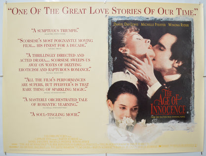 The Age Of Innocence Original Quad Poster - Film Poster - Movie Poster