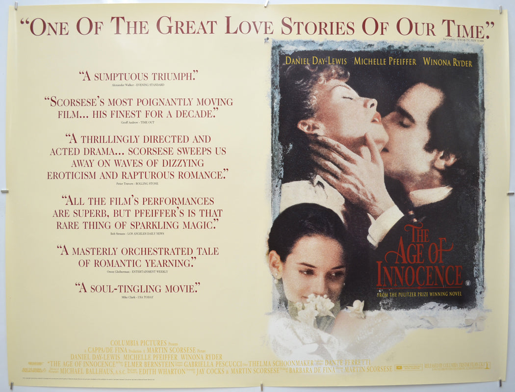 The Age Of Innocence Original Quad Poster - Film Poster - Movie Poster