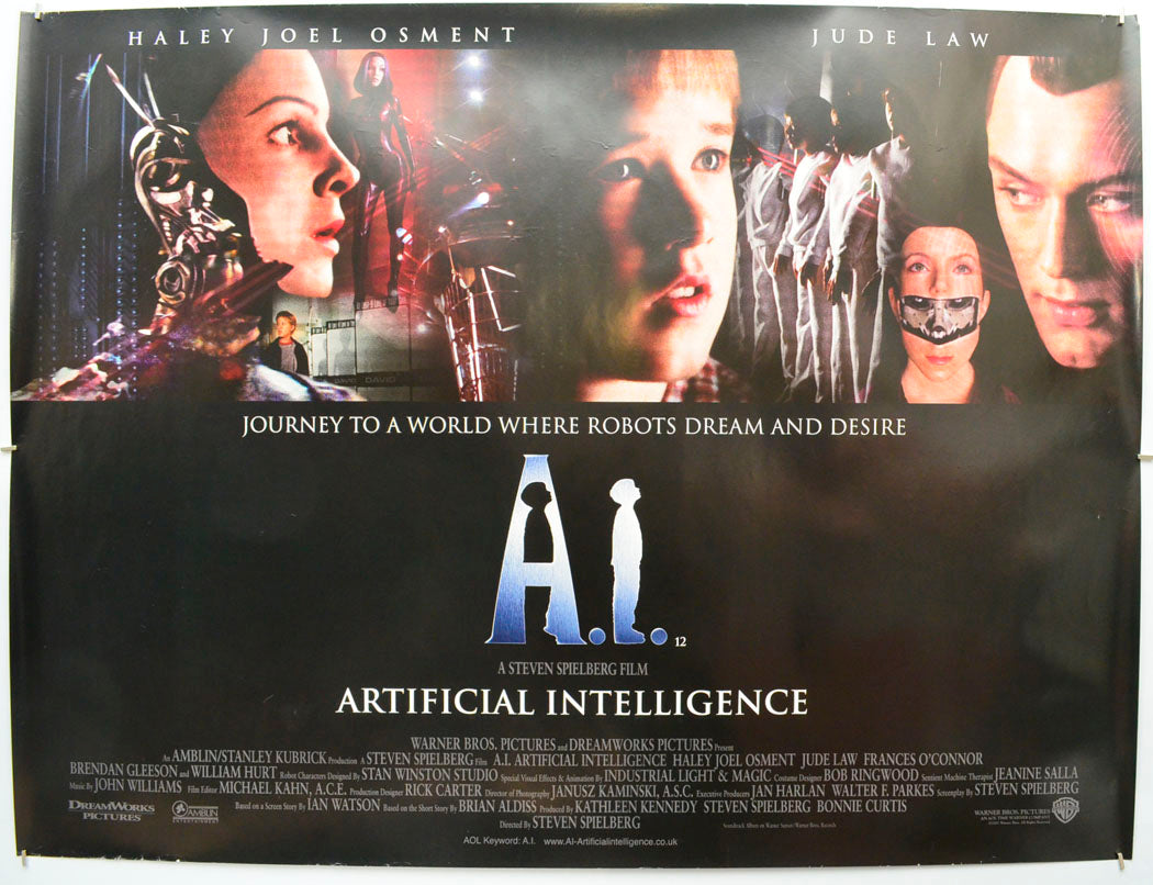 A.I.  Original Quad Poster - Film Poster - Movie Poster