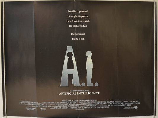 A.I  (Teaser / Advance Version)   Original Quad Poster - Film Poster - Movie Poster