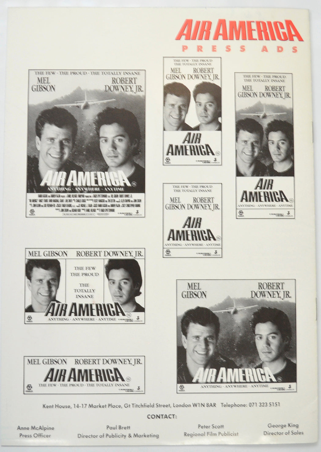 AIR AMERICA Cinema Exhibitors Campaign Pressbook - BACK 