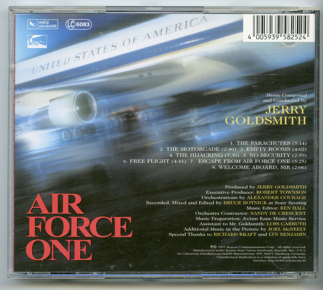 AIR FORCE ONE Original CD Soundtrack (back) 