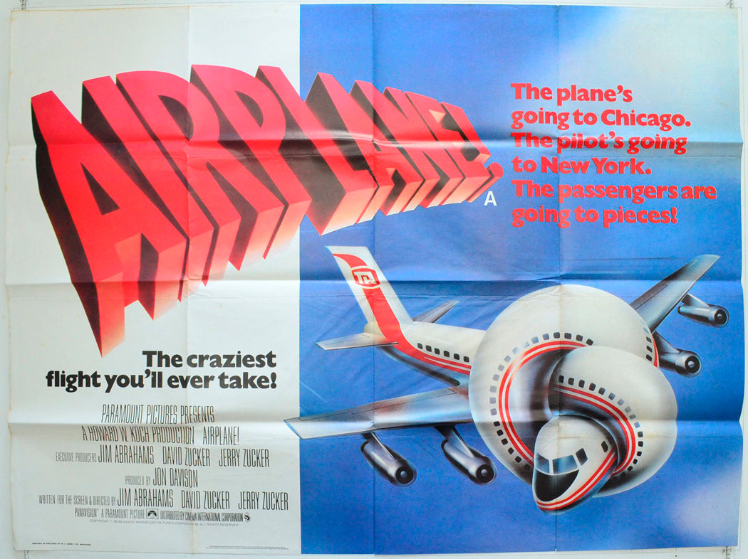 Airplane Original British Quad Poster - Film Poster - Movie Poster 