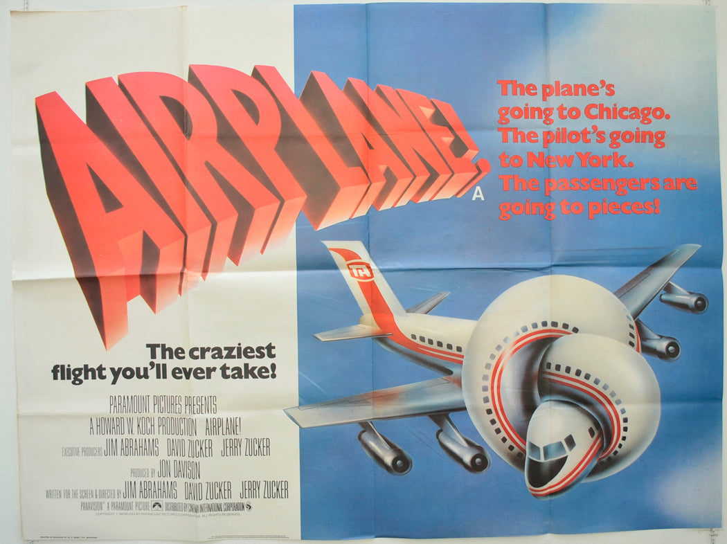 Airplane  Original British Quad Poster - Film Poster - Movie Poster 