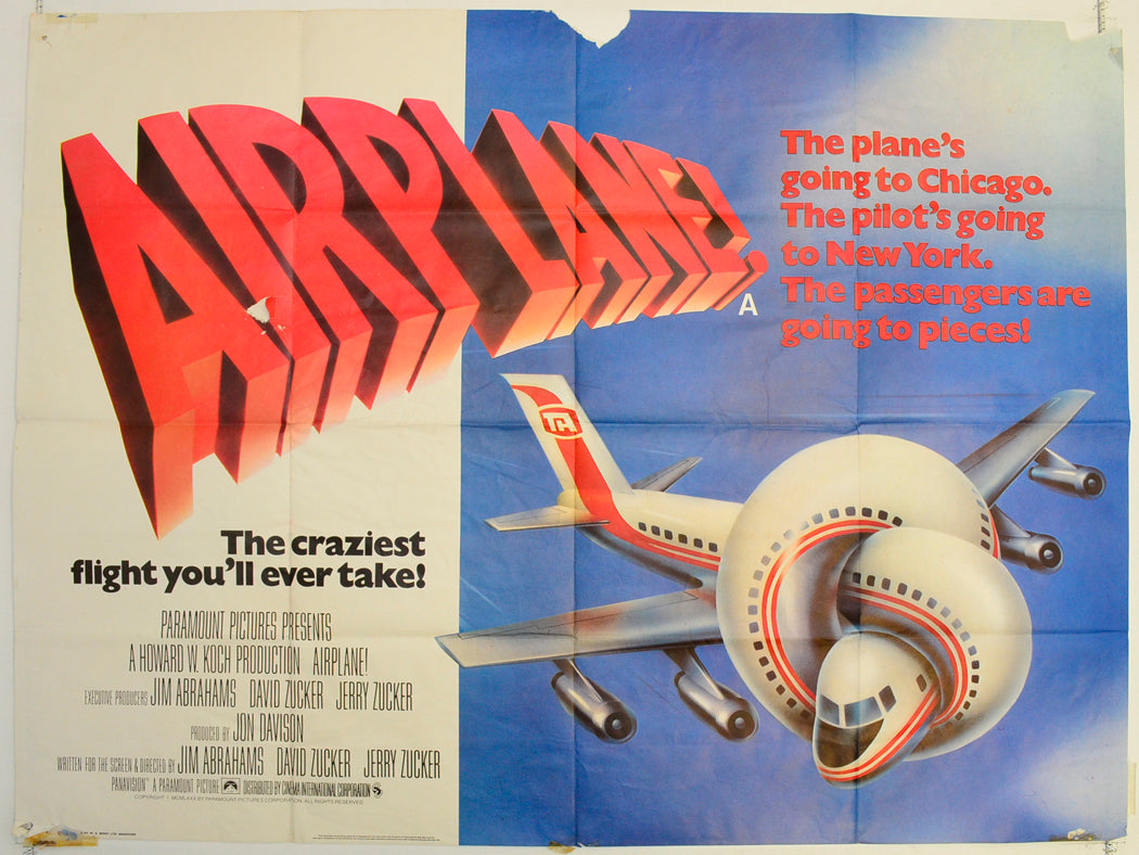 Airplane Original Quad Poster - Film Poster - Movie Poster  