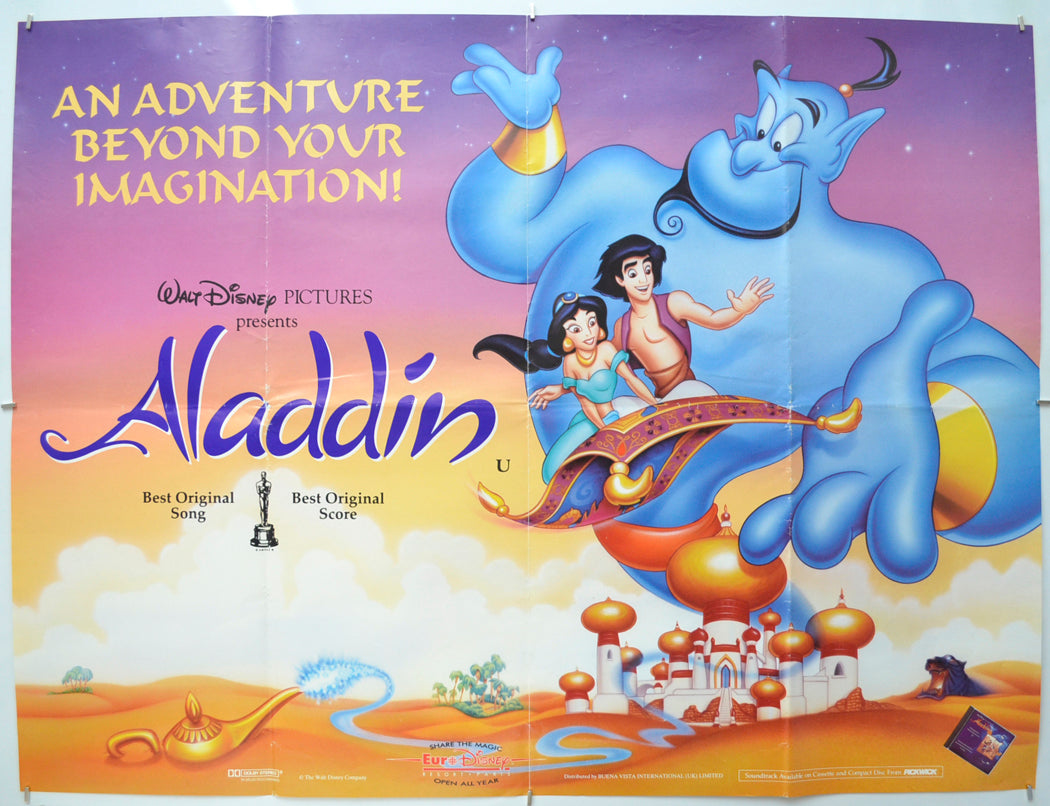 Aladdin Original Quad Poster - Film Poster - Movie Poster