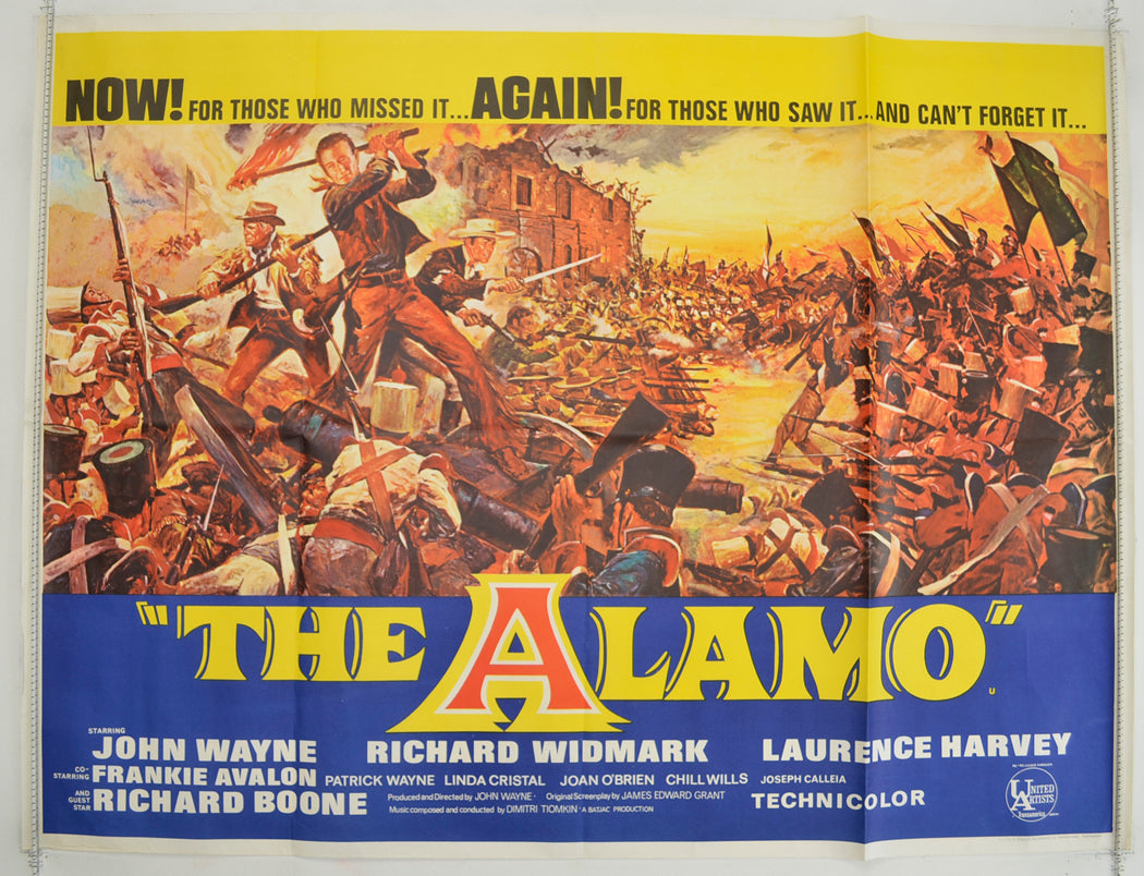 The Alamo  (1967 re-release)   Original Quad Poster - Film Poster - Movie Poster