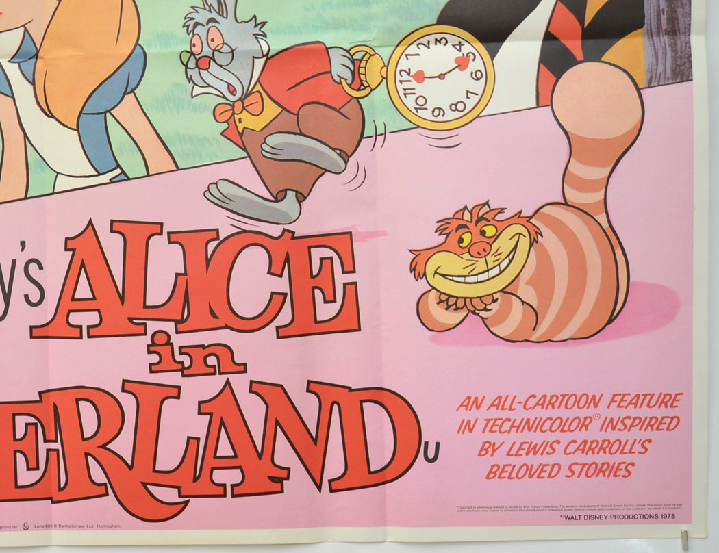 ALICE IN WONDERLAND (Bottom Right) Cinema Quad Movie Poster 