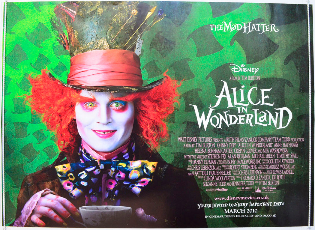 Alice In Wonderland Original British Quad Poster - Film Poster - Movie Poster 